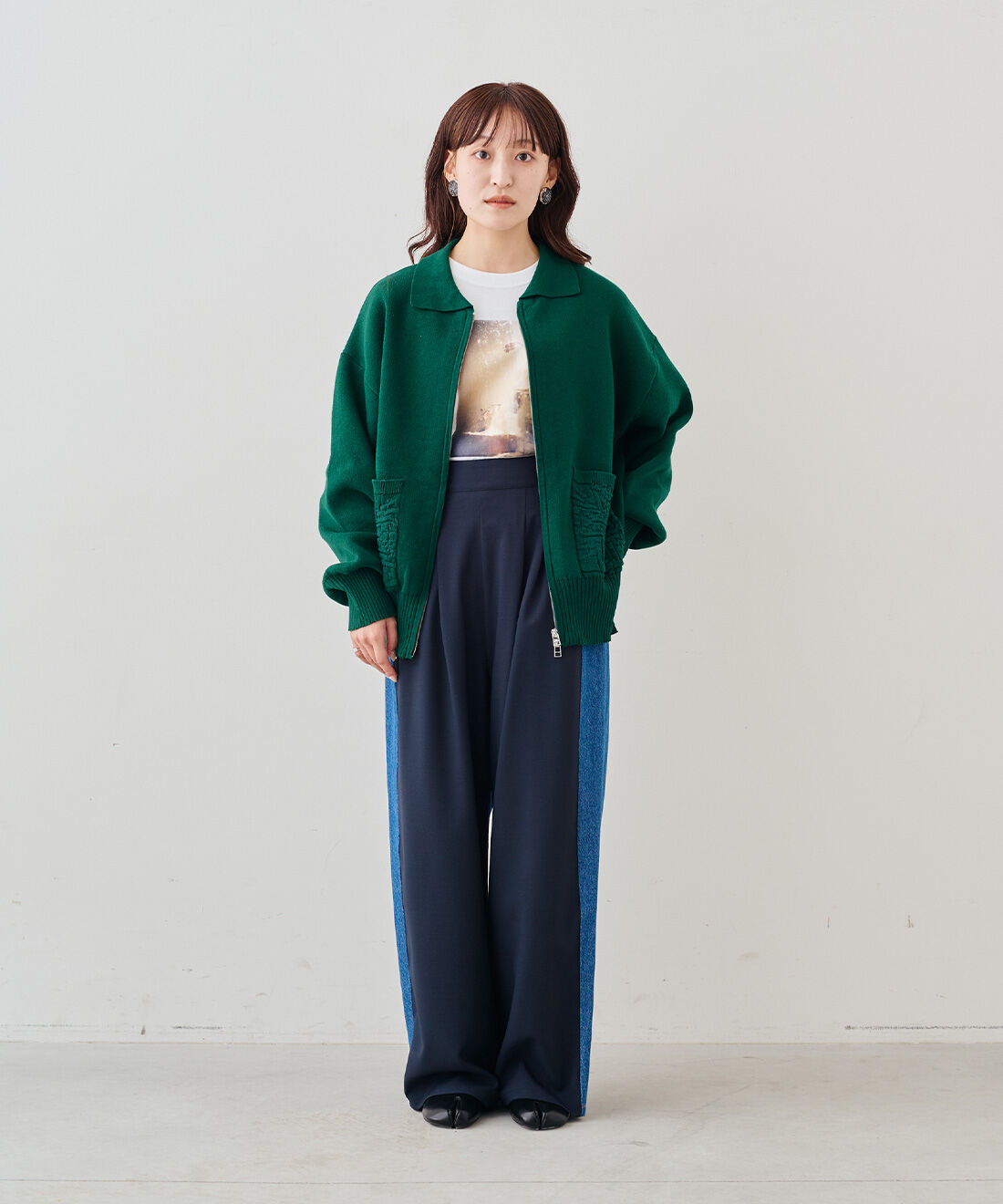 MEDE19F|ドッキングマリンパンツ〈ネイビー〉のコーディネート