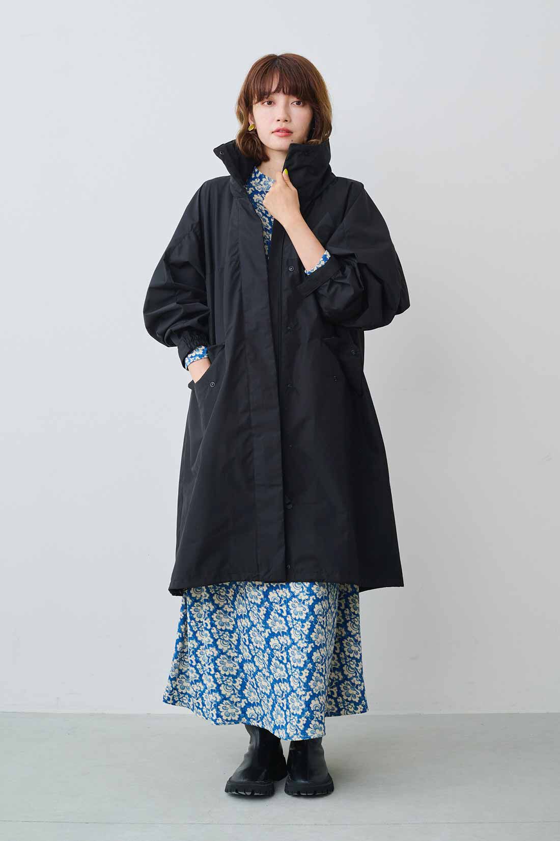 MEDE19F|GERRY（R） for MEDE19F　2レイヤー素材のミリタリーコート〈ブラック〉