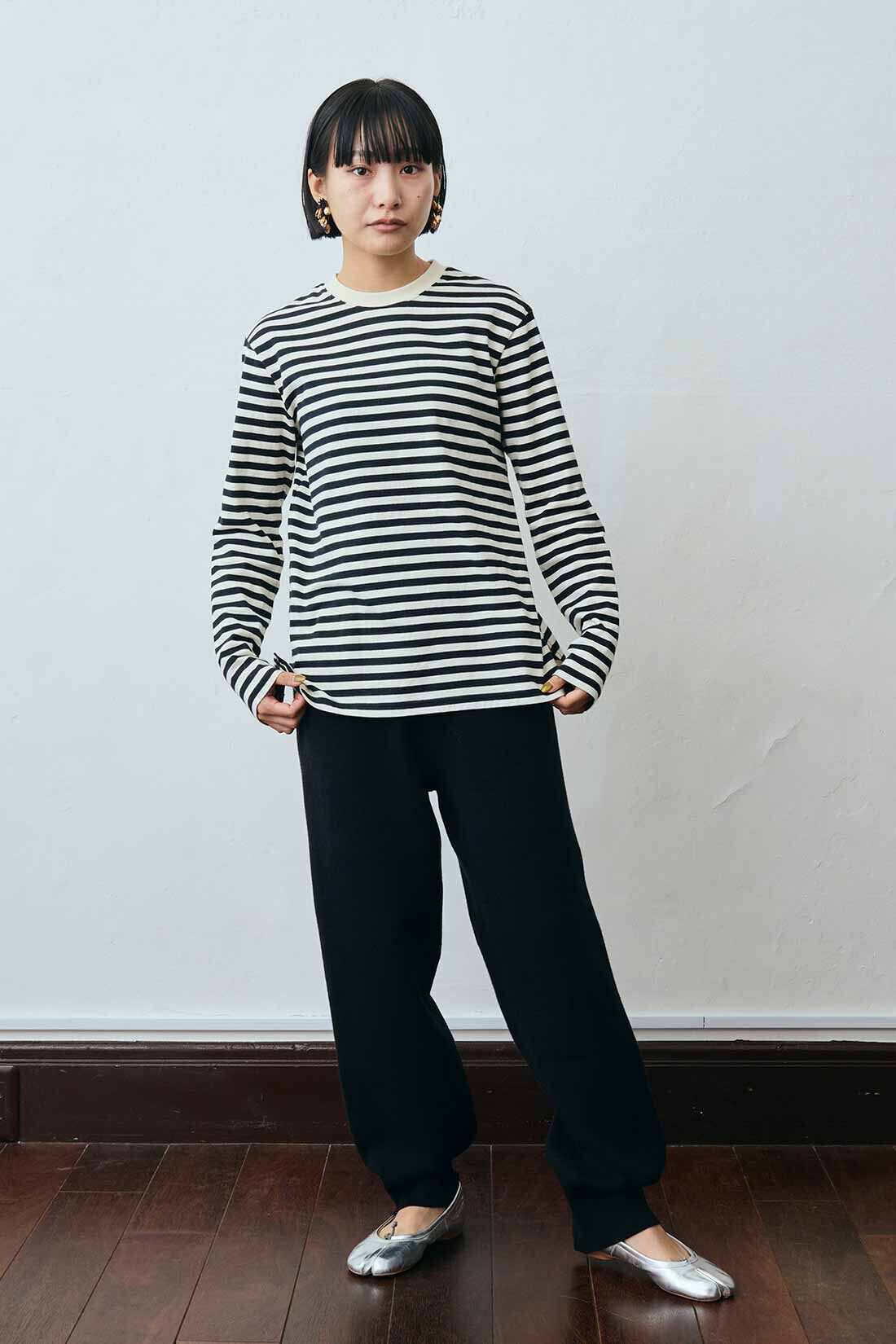 MEDE19F|MEDE19F ウエストリブニットパンツ|モデル身長：158cm　着用サイズ：M
