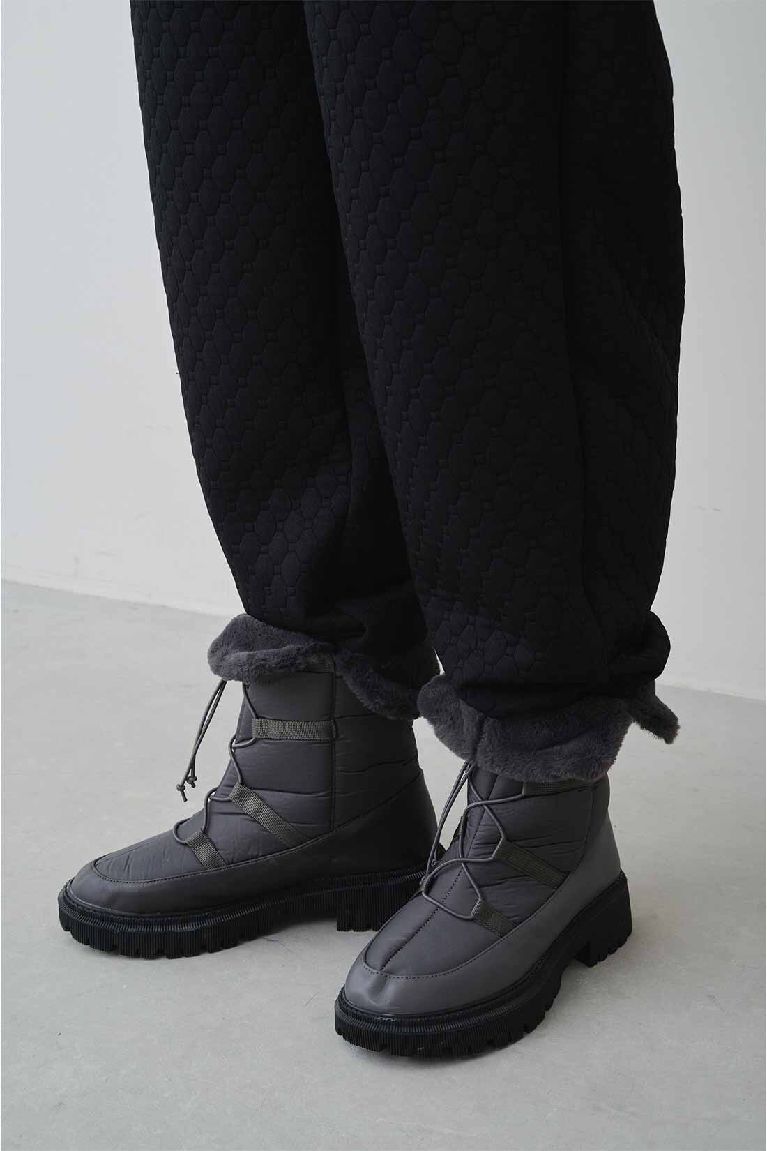 MEDE19F|MEDE19F　中わた素材のスノーブーツ〈チャコールグレー〉