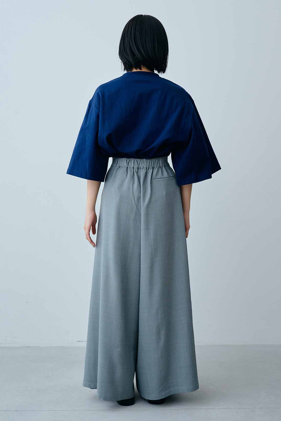 MEDE19F|MEDE19F　ワイドレッグはかまパンツ|モデル身長：158cm　着用サイズ：M