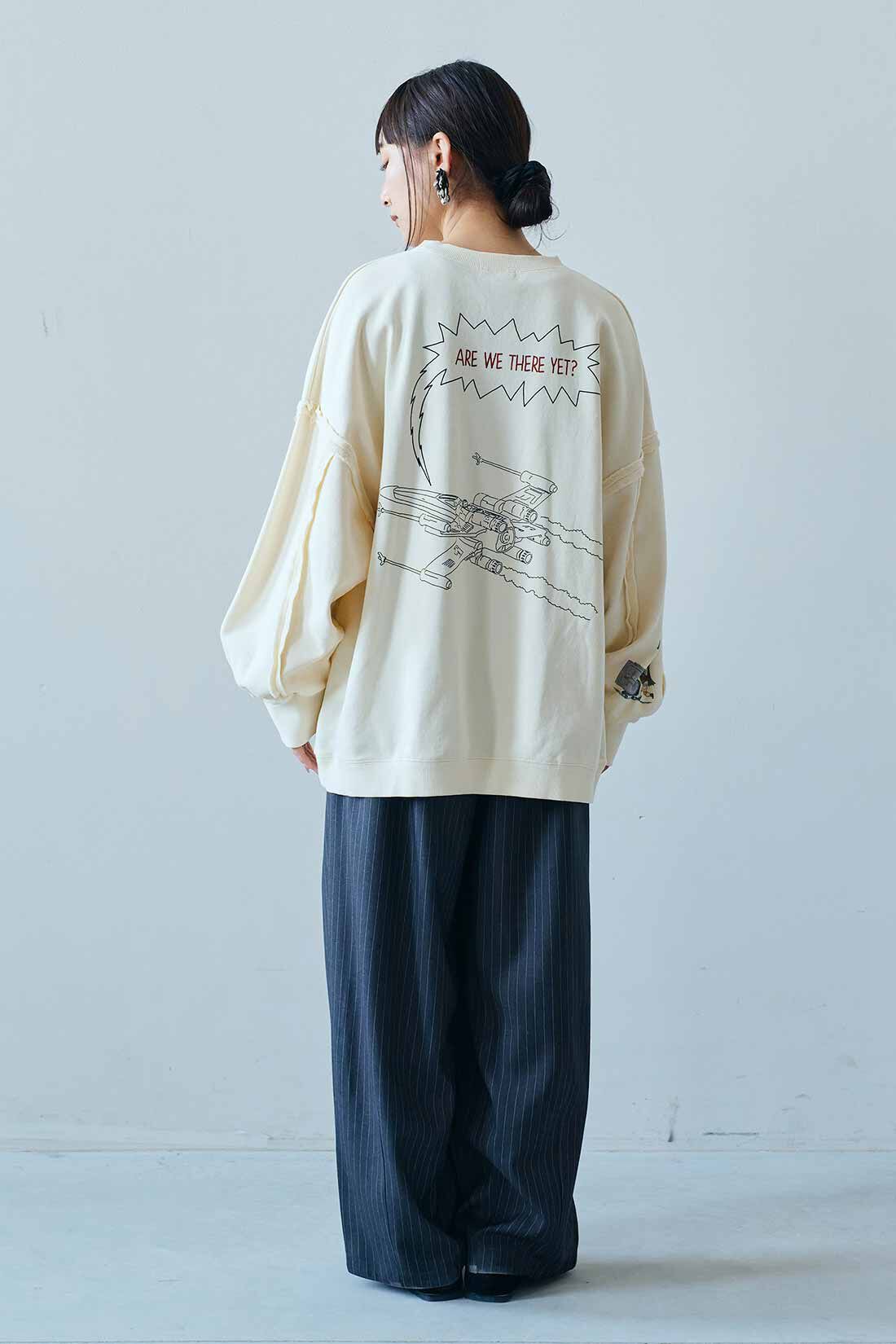 MEDE19F|MEDE19F　バレルシルエット ストライプパンツ〈グレー〉|モデル身長：158cm　着用サイズ：M