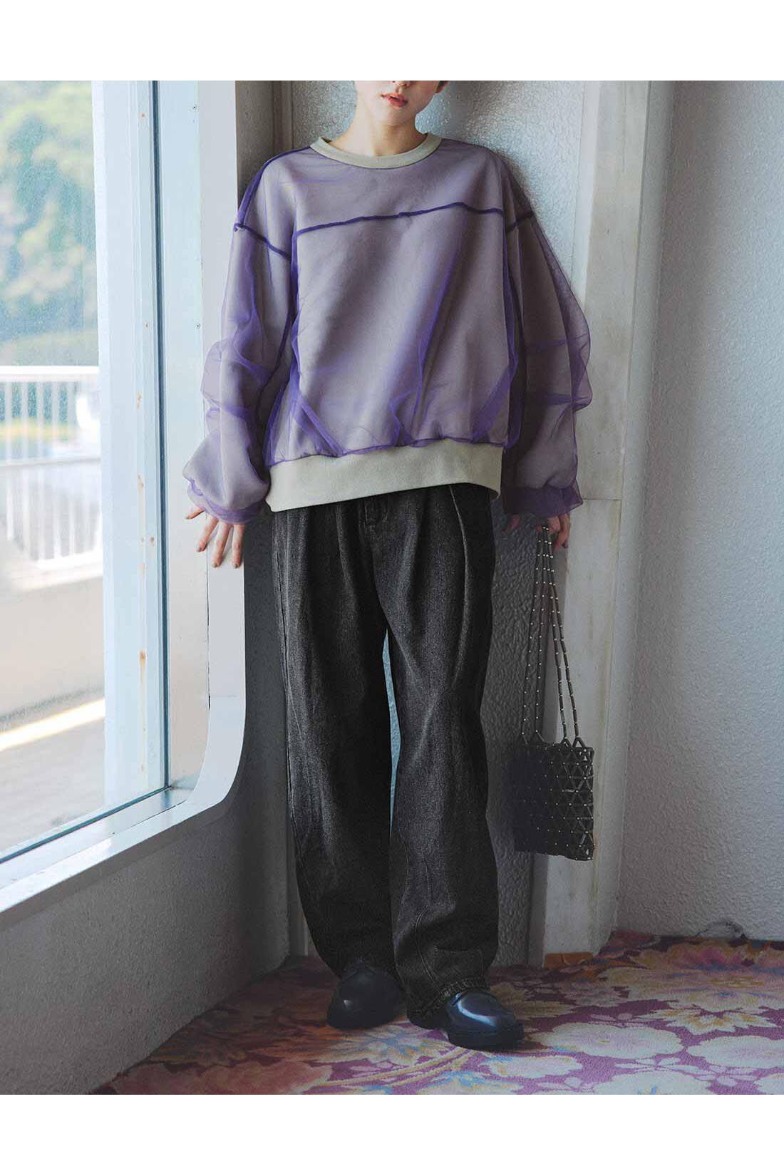 MEDE19F|MEDE19F　カーヴィーシルエットのブラックデニムパンツ
