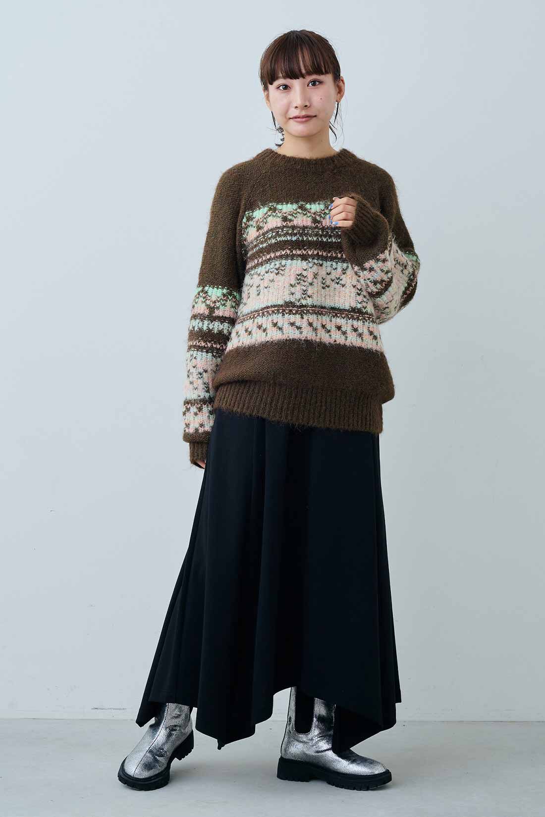 MEDE19F|MEDE19F　イレギュラーヘムノースリーブ マキシワンピース〈ブラック〉|モデル身長：158cm　着用サイズ：M