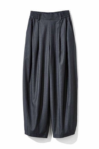 MEDE19F | MEDE19F バレルシルエット ストライプパンツ〈グレー〉