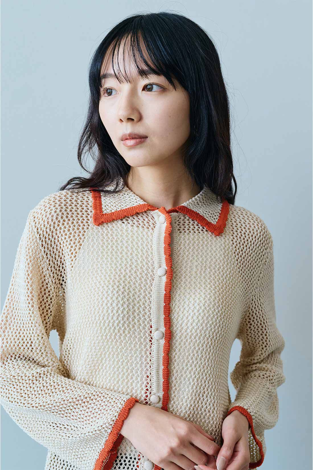 MEDE19F|MEDE19F　配色遣いのニットシャツ
