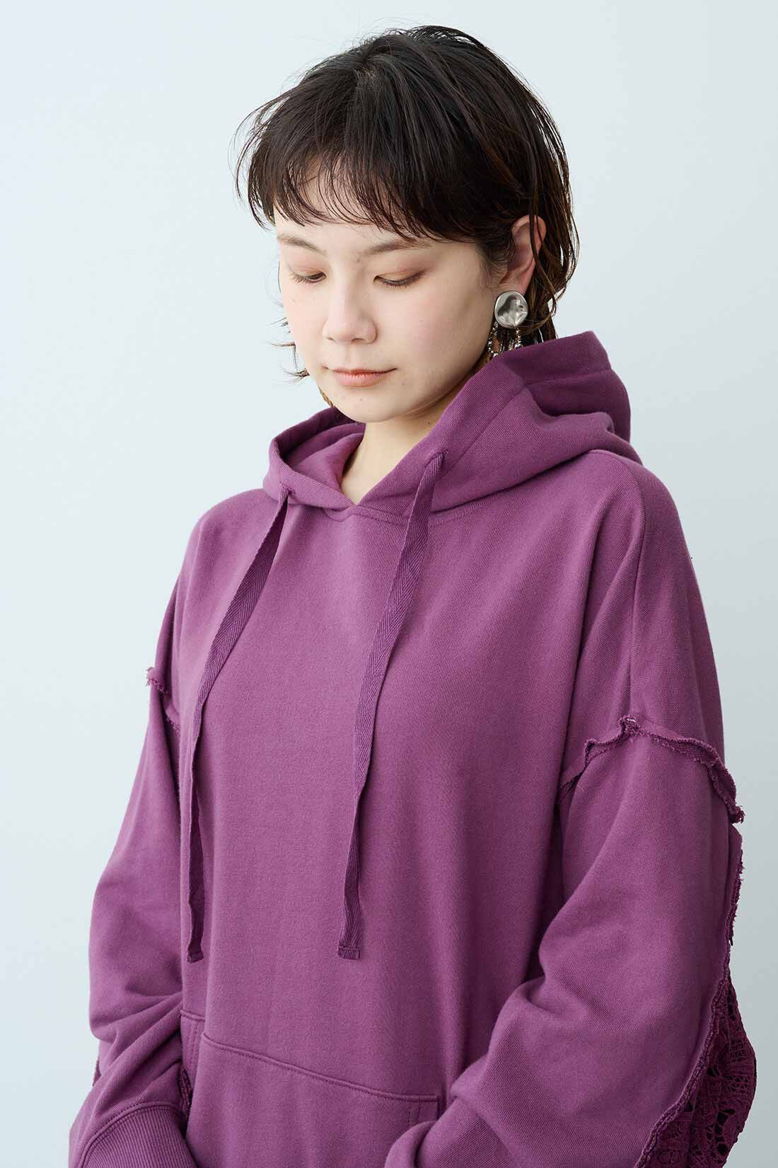 MEDE19F|MEDE19F　レース遣いのオーバーサイズフーディー〈グリーン〉