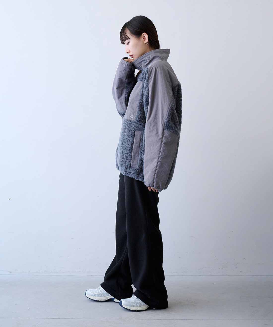 MEDE19F|MEDE19F　GERRY（R） for MEDE19F フリースボンディングボアジャケット〈グレー〉|モデル身長：158cm　着用サイズ：M