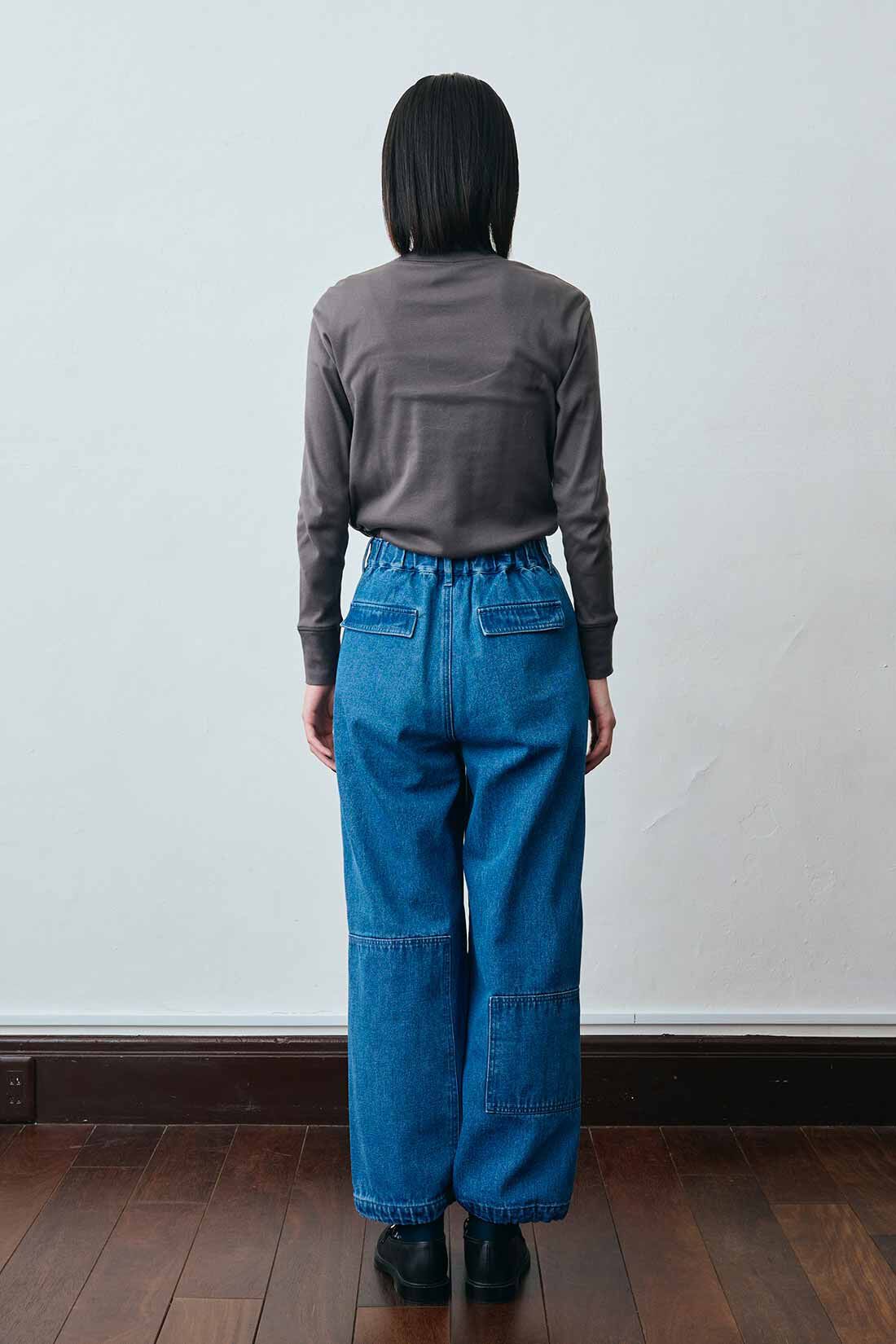MEDE19F|MEDE19F アシメトリーパッチのミリタリーデニムパンツ|モデル身長：167cm　着用サイズ：M