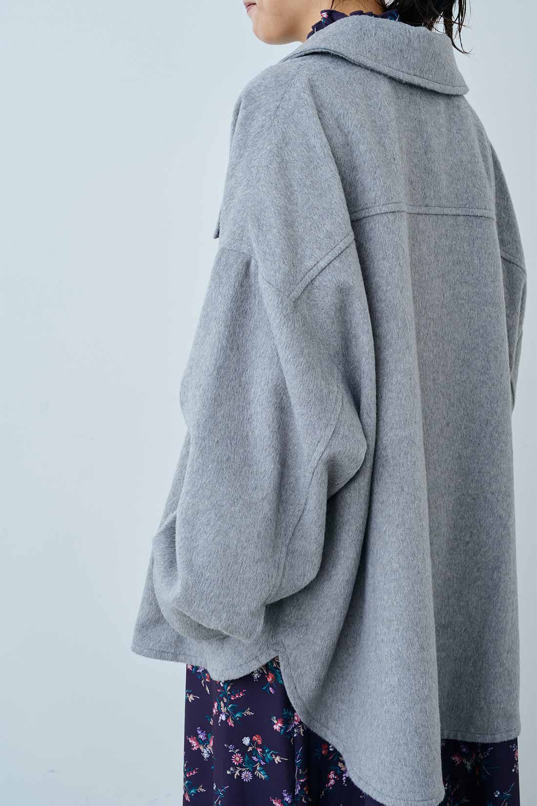 MEDE19F|MEDE19F　起毛素材のオーバーシャツジャケット〈グレー〉
