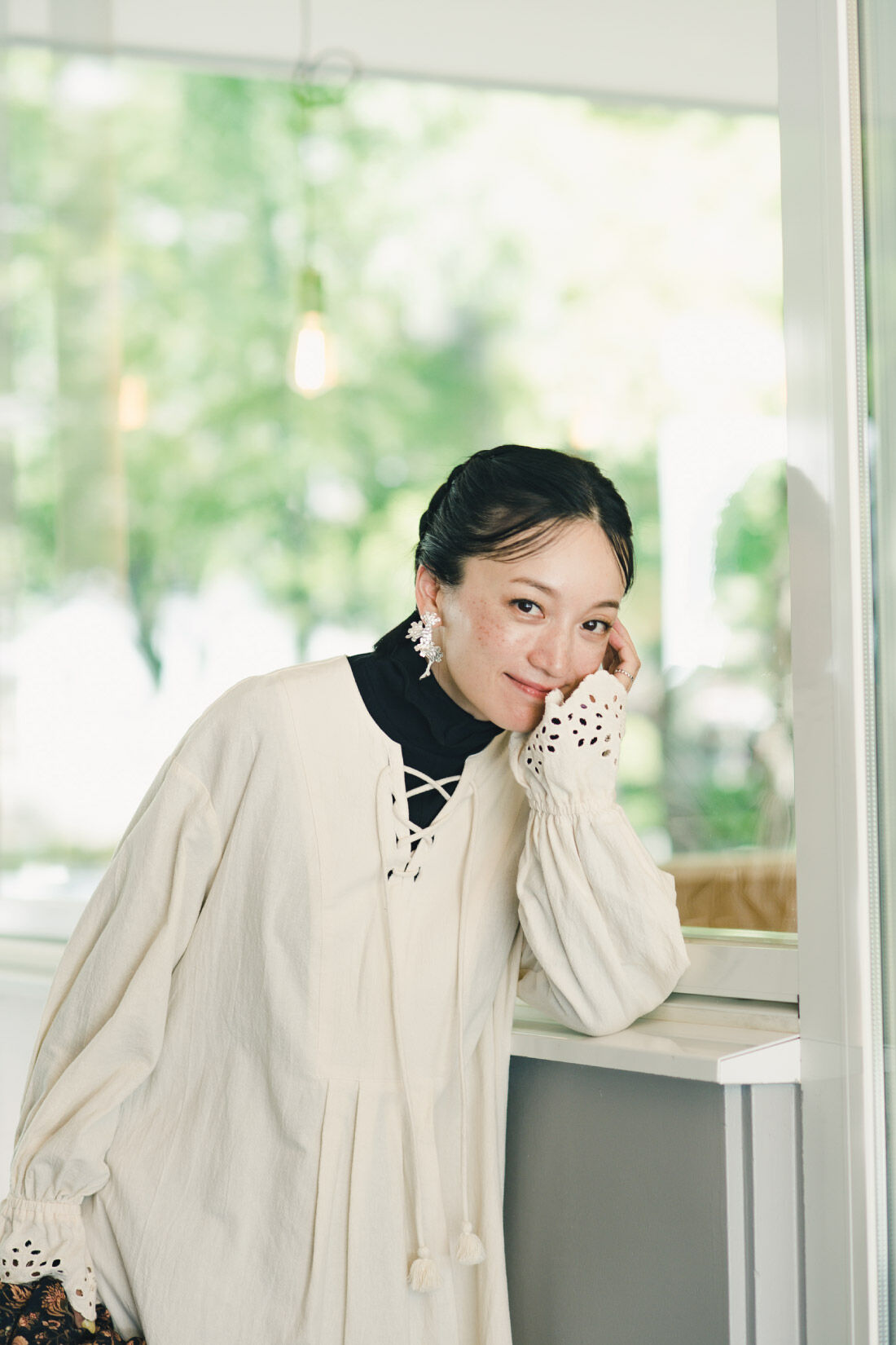 MEDE19F|MEDE19F　高山都さんコラボ レースアップカフタンワンピース