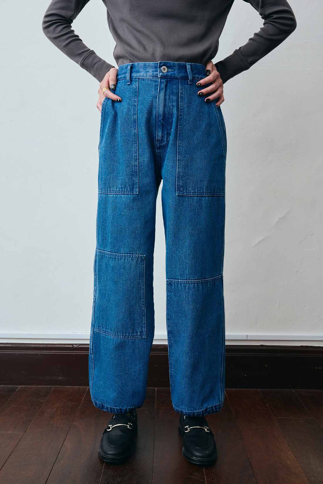MEDE19F|MEDE19F アシメトリーパッチのミリタリーデニムパンツ