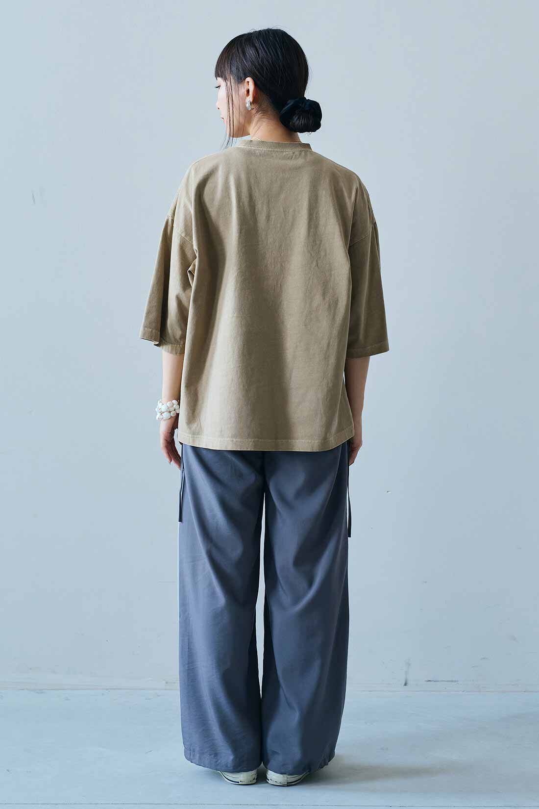 MEDE19F|MEDE19F　リボン遣いサイドラインパンツ|モデル身長：158cm　着用サイズ：M