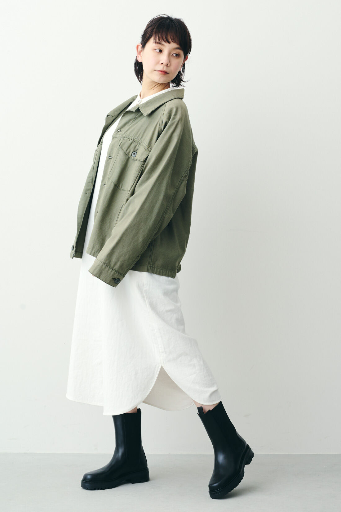 MEDE19F|【WEB限定】MEDE19F 〈SELECT〉　イタリアの職人が作った CORSOROMA サイドゴアミドルブーツ|モデル身長：157cm