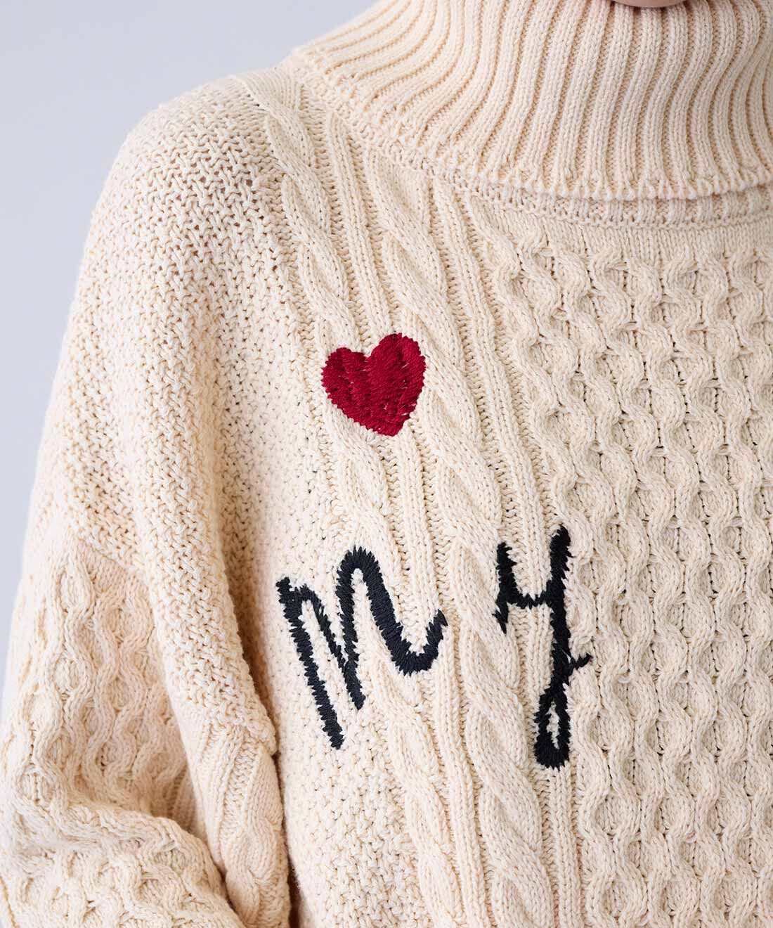 MEDE19F|MEDE19F　刺繍入りアランニットタートル