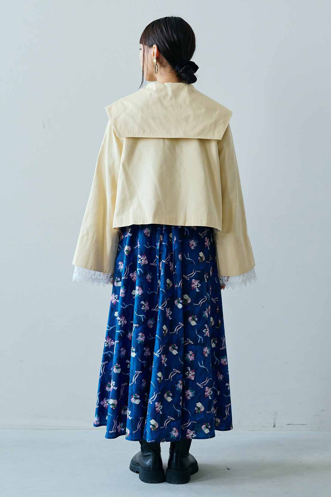 MEDE19F|MEDE19F　Boutique888さんコラボ ビッグカラージャケット〈クリームイエロー〉|モデル身長：158cm　着用サイズ：M