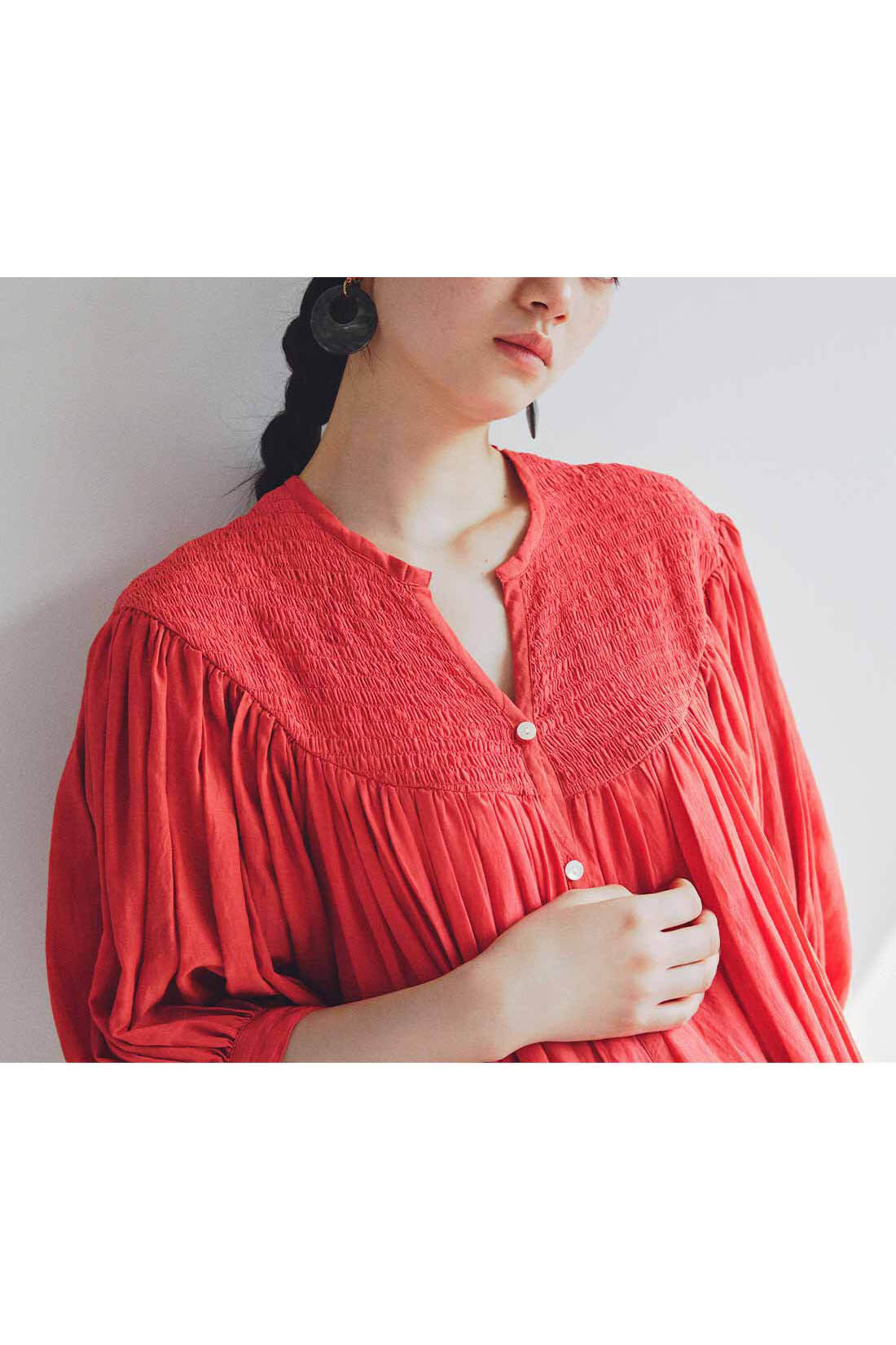 MEDE19F|MEDE19F　〈MADE IN INDIA COLLECTION〉スシボイル シャーリングワンピース
