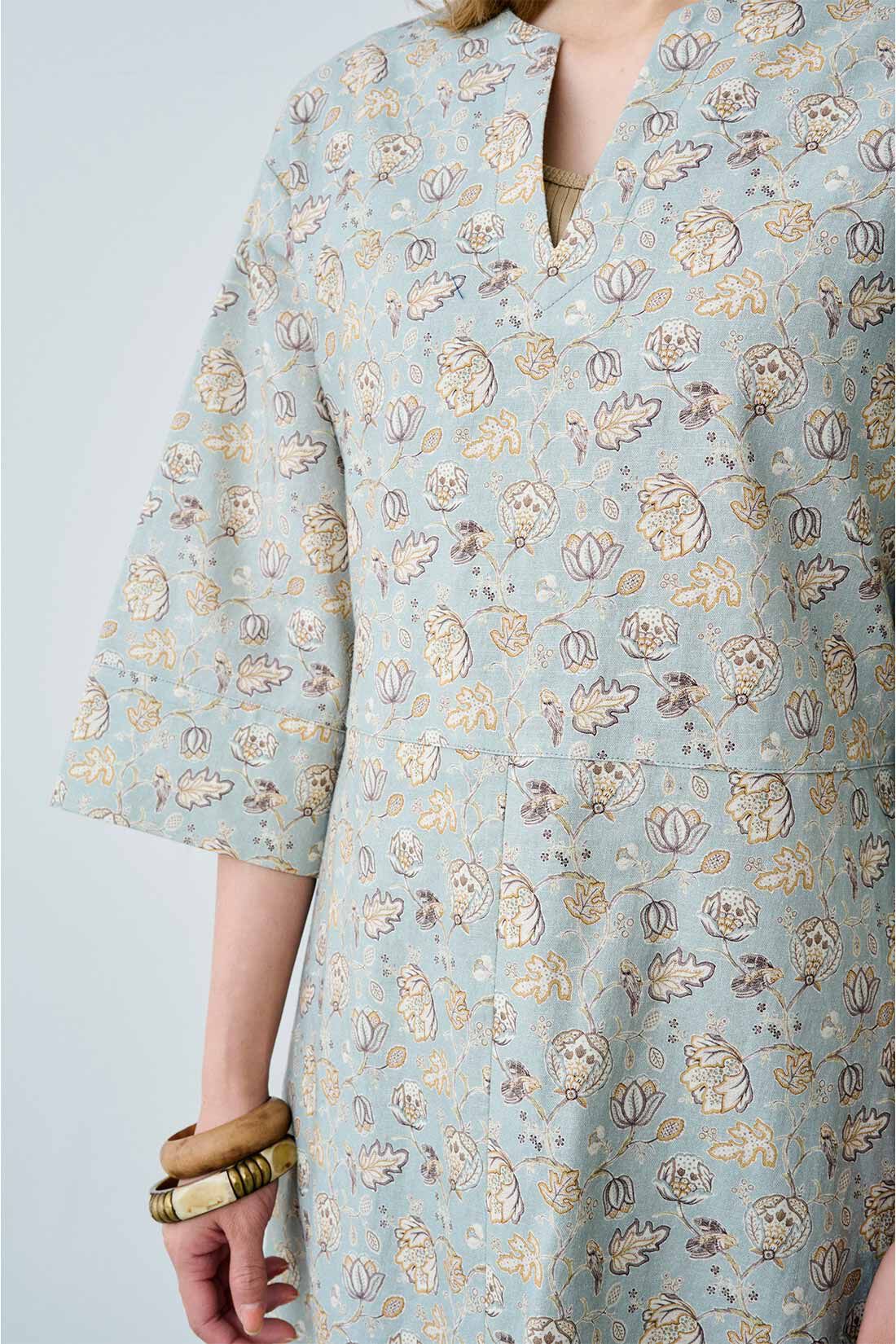 MEDE19F|【MEDE19F】〈MORRIS Gallery〉リネンコットンプリントロングワンピース〈LODDEN柄〉