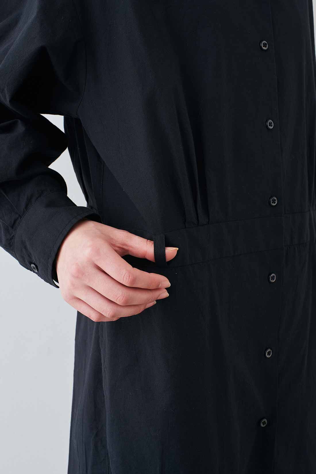 MEDE19F|MEDE19F　日陰をまとうシャツコートワンピース〈ブラック〉