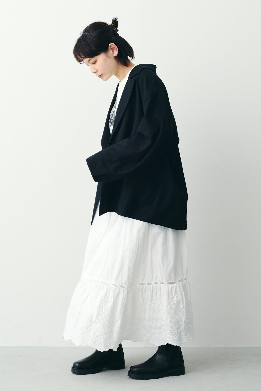 MEDE19F|【WEB限定】MEDE19F 〈SELECT〉　イタリアの職人が作った CORSOROMA サイドゴアミドルブーツ|モデル身長：157cm
