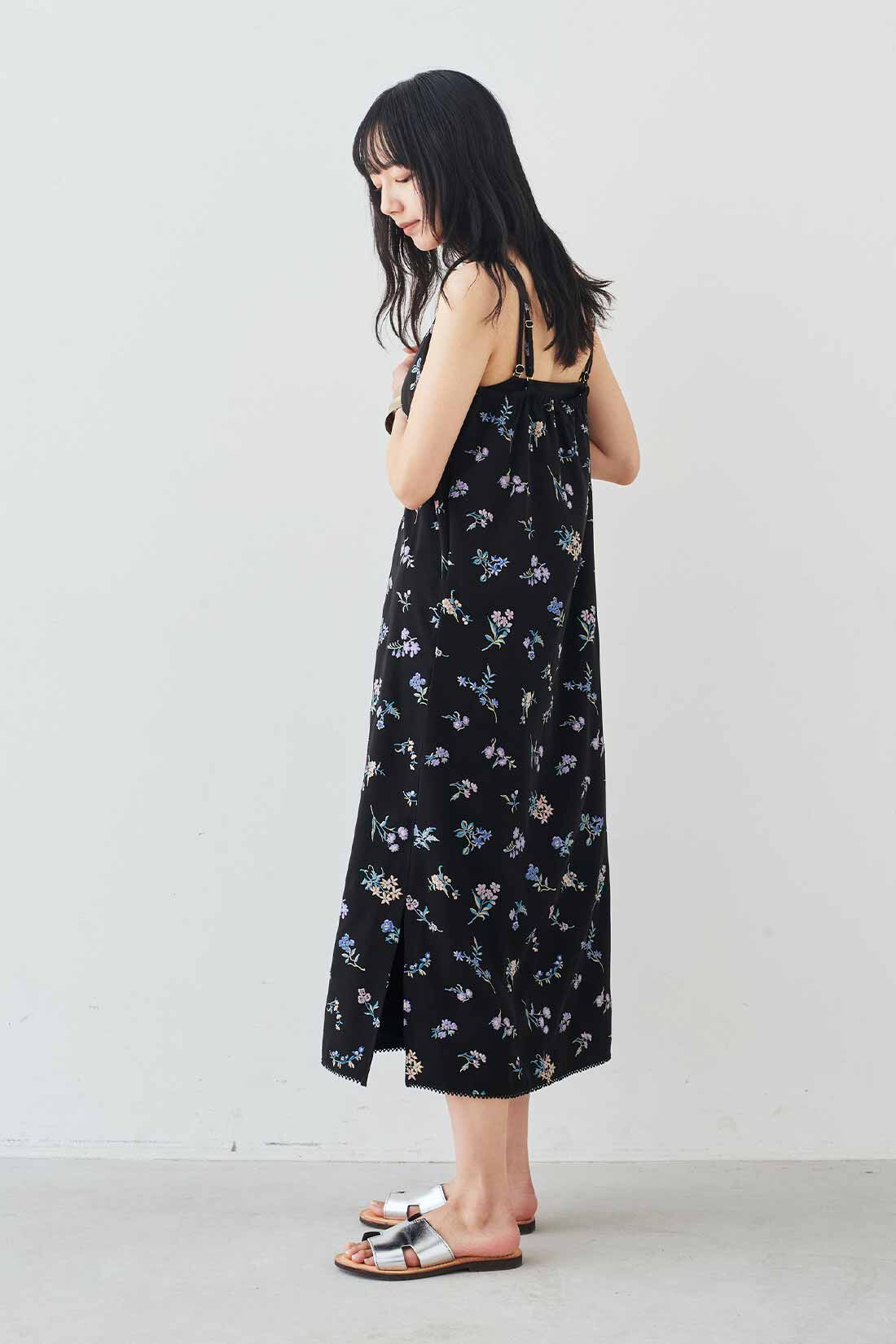 MEDE19F [メデ・ジュウキュウ]|MEDE19F　高山 都さんコラボ キャミワンピースセット〈ブラック〉|モデル身長：163cm　着用サイズ：M