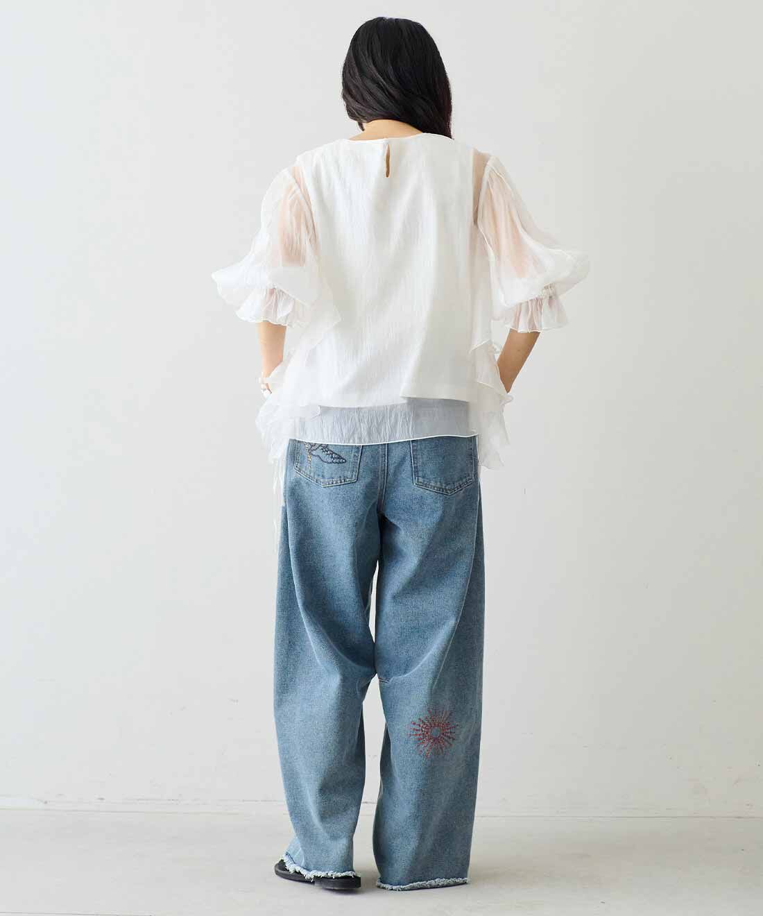 MEDE19F|MEDE19F たゆたうくらげのドッキングトップス|モデル身長：163cm　着用サイズ：M