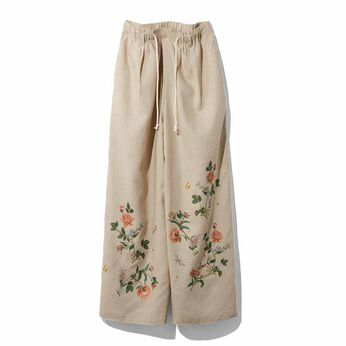 MEDE19F | MEDE19F ミュルーズモダン モチーフプリントパンツ〈リネンベージュ〉
