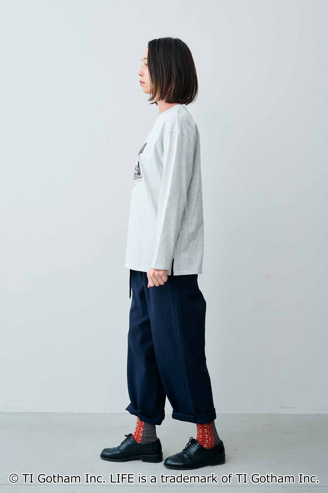 MEDE19F|【MEDE19F】グラフ誌LIFEフォトプリントロングTシャツの会|モデル身長：168cm　着用サイズ：M