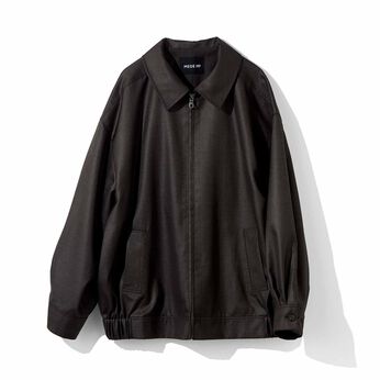 MEDE19F シャークスキン オーバーサイズジップジャケット〈チャコールブラウン〉