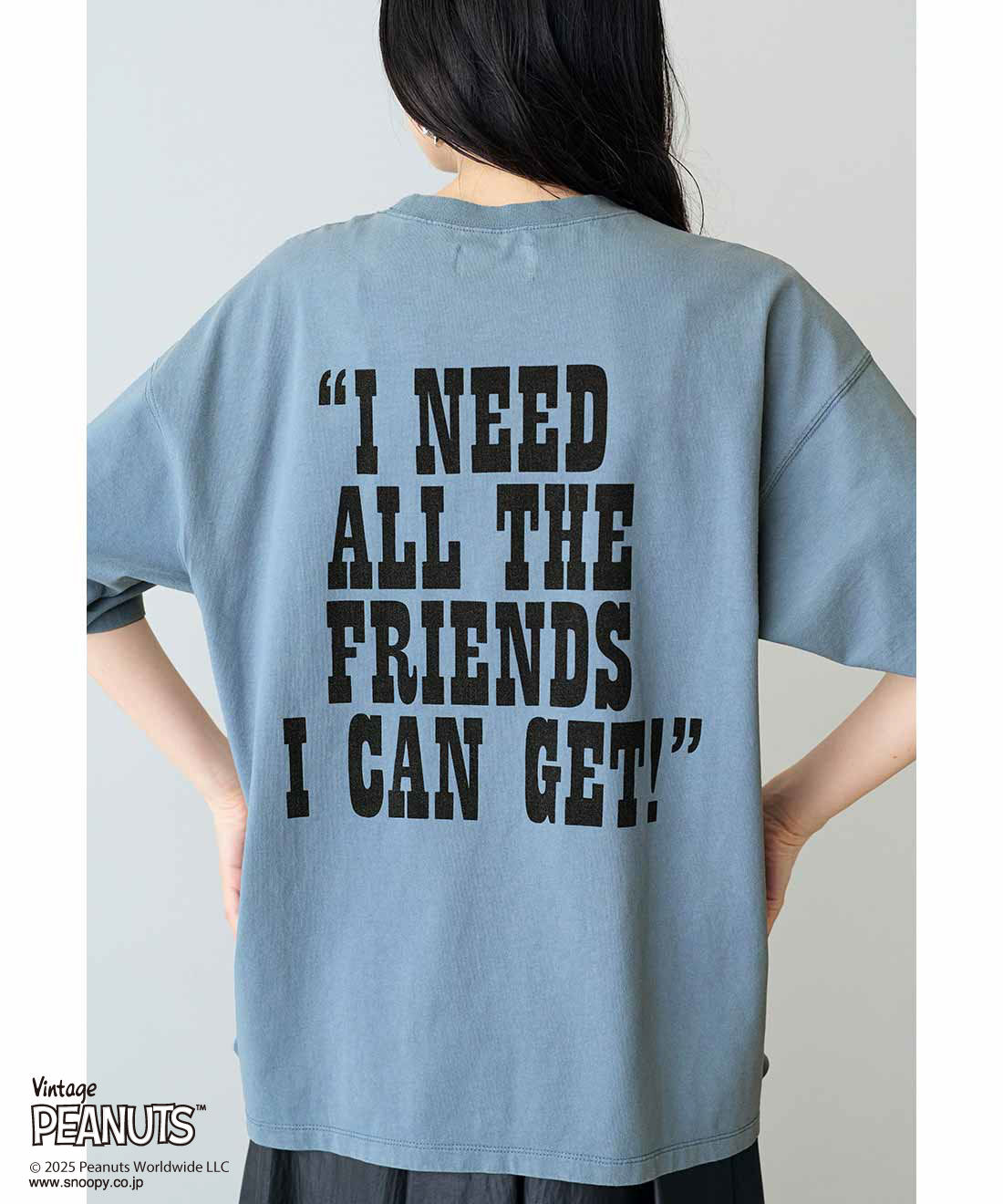 MEDE19F|MEDE19F PEANUTS 古着のようなプリントTシャツ|古着のように肌なじみよく、やわらかな綿素材をセレクト。
