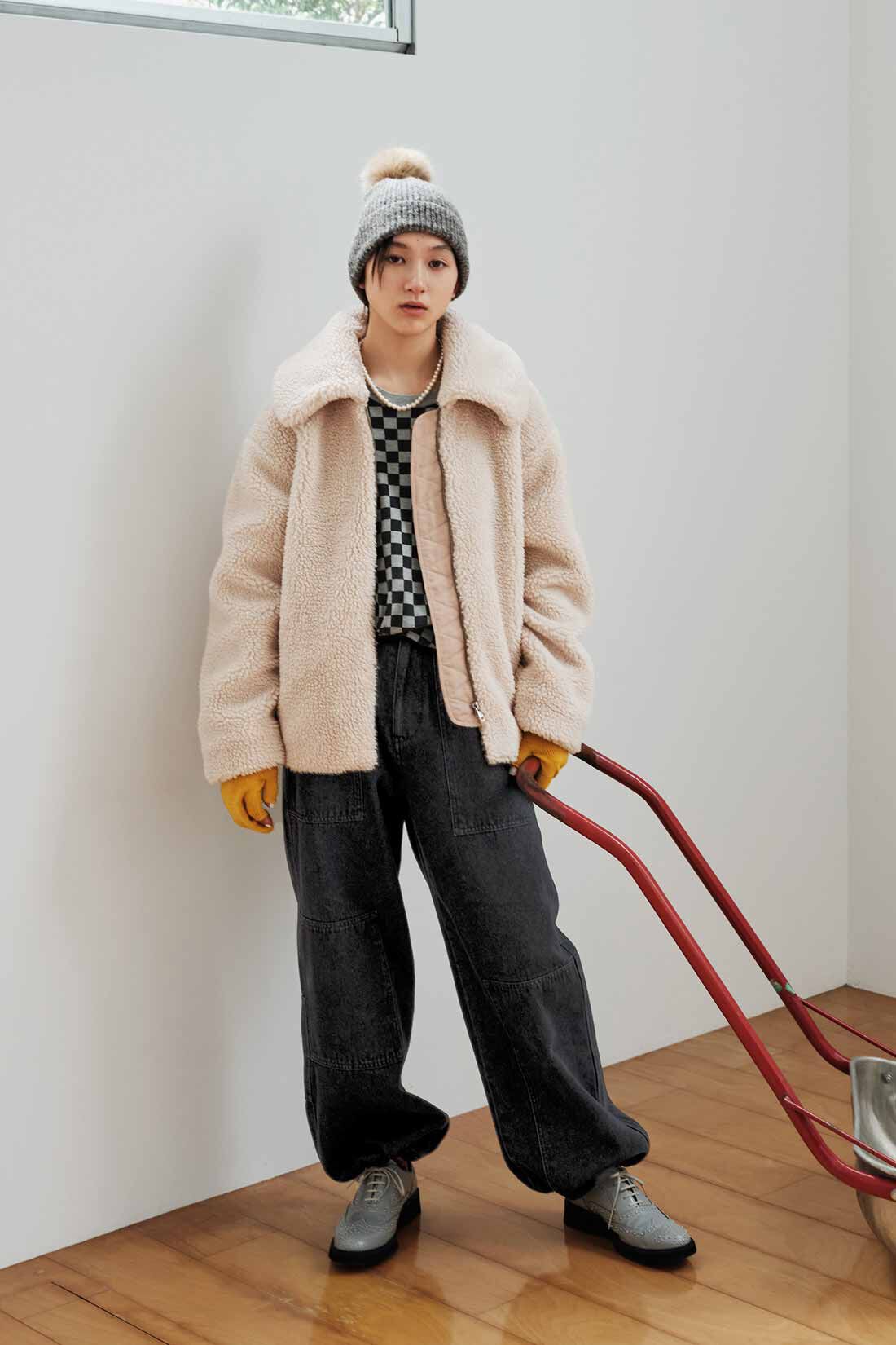 MEDE19F|MEDE19F アシメトリーパッチのミリタリーデニムパンツ