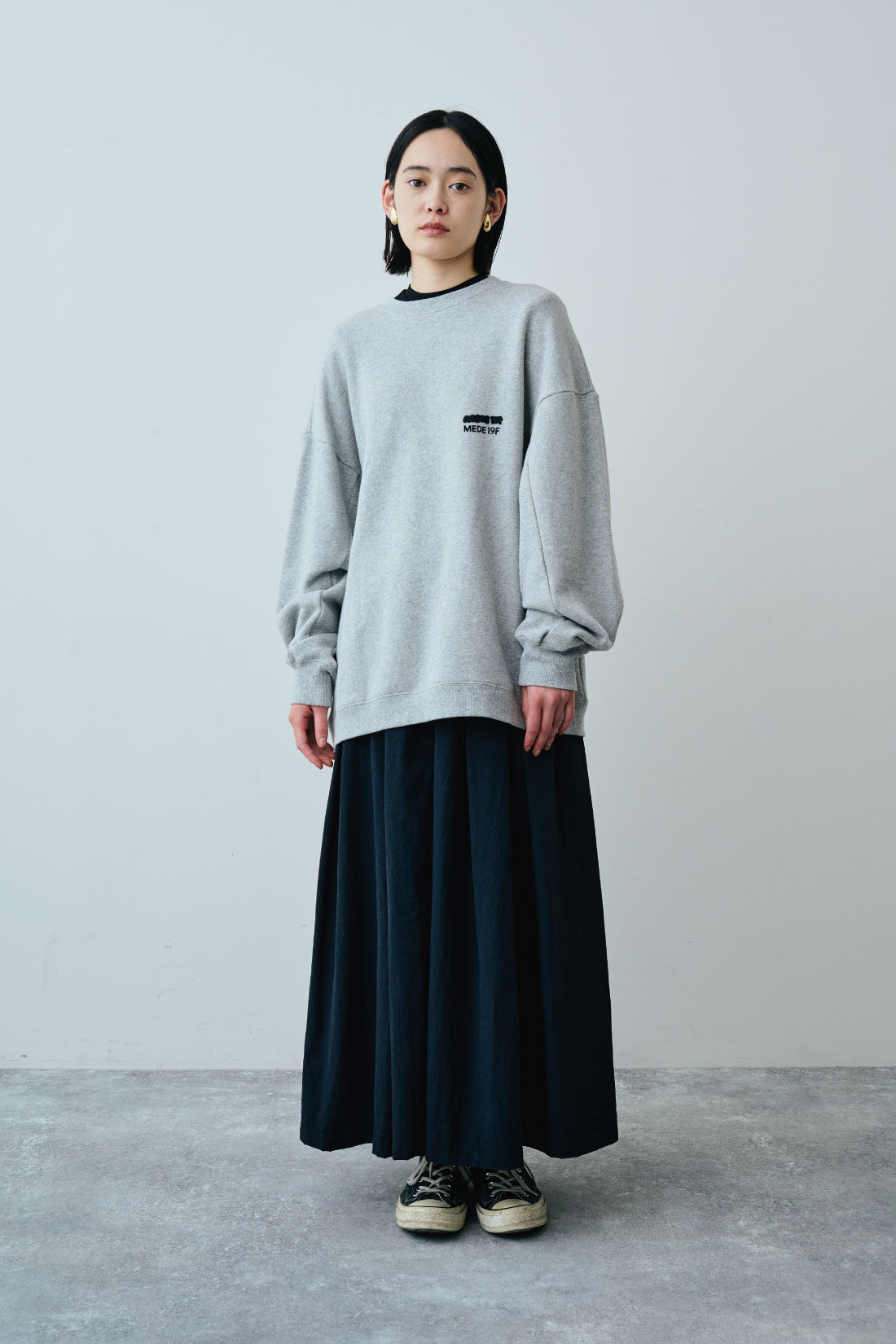 MEDE19F|ART meets MEDE19F　ワイドスウェット〈Sayuri Nishikubo〉|モデル身長：167cm　着用サイズ：M