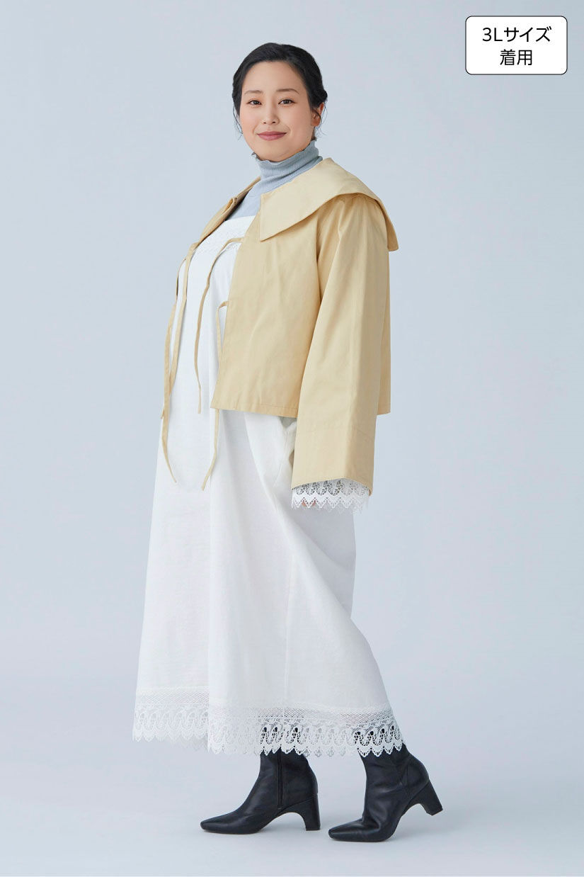 MEDE19F|MEDE19F　Boutique888さんコラボ レース遣いワンピース〈オフホワイト〉|身長：160cm バスト：113cm ウエスト：90cm ヒップ：115cm 太ももまわり：63cm