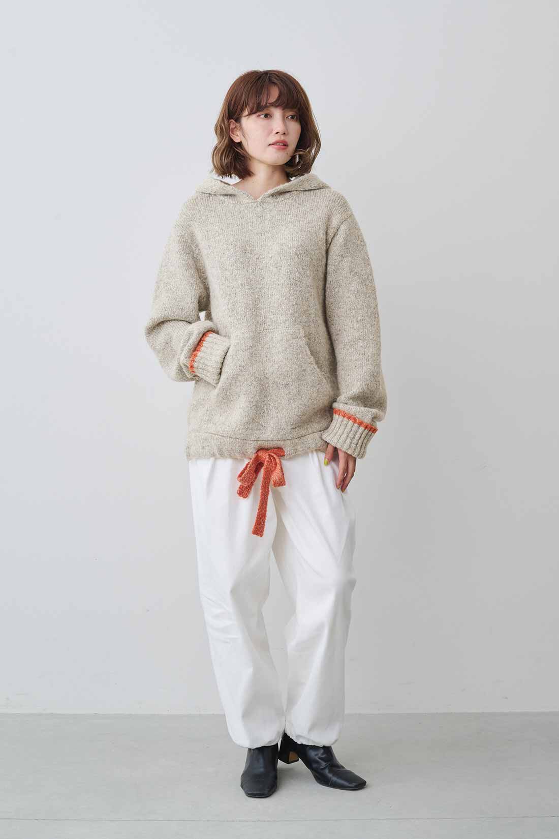 MEDE19F|MEDE19F　ミックスニットフーディー〈杢グレー〉