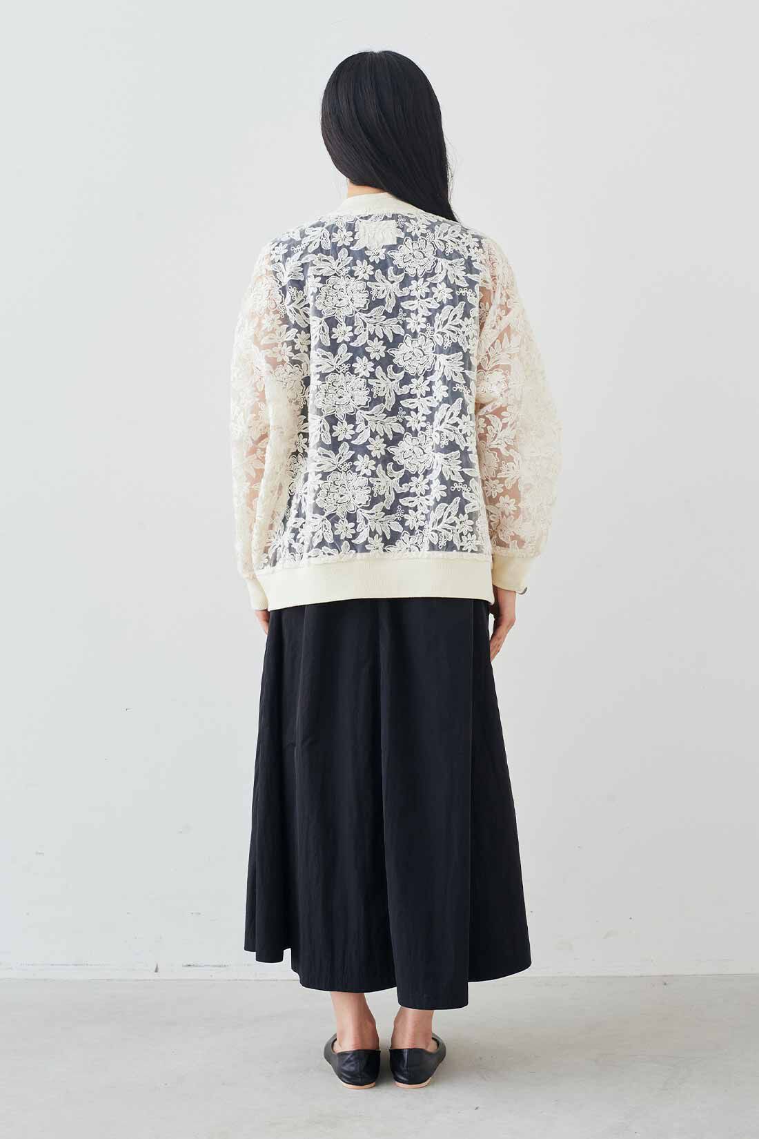 MEDE19F|MEDE19F　オーガンジーレースブルゾン|モデル身長：163cm　着用サイズ：M