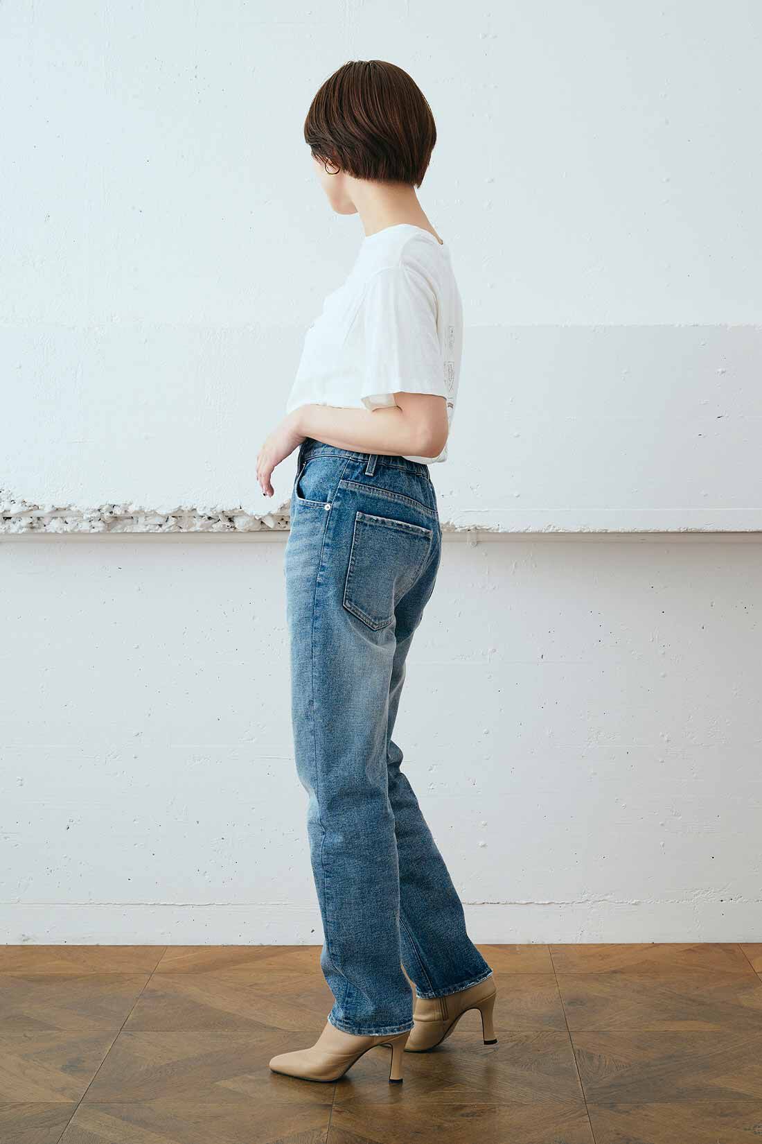 MEDE19F|MEDE19F　ユーズドライクデニム〈ブルー〉|モデル身長：162cm　着用サイズ：M