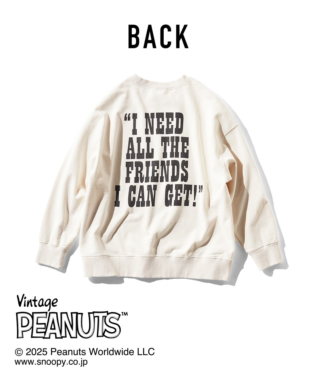 MEDE19F|MEDE19F　PEANUTS 古着屋でみつけたようなスウェット