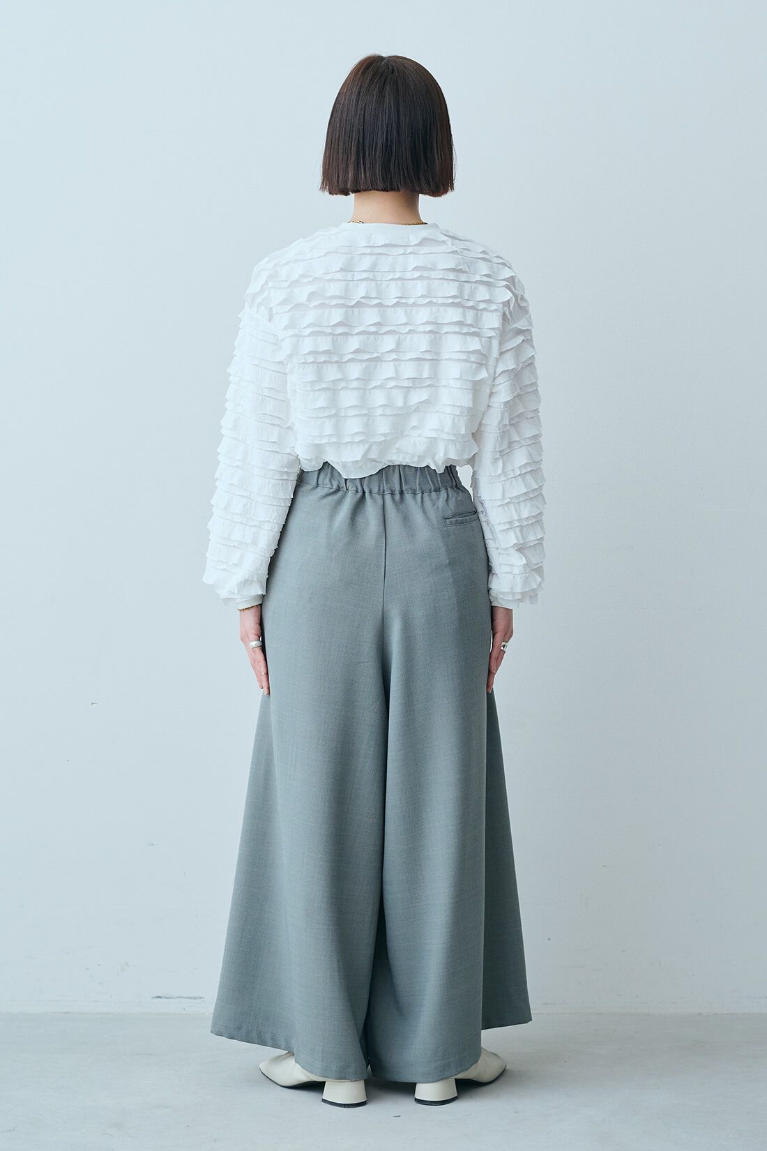 MEDE19F|MEDE19F　ワイドレッグはかまパンツ|身長：150cm・着用サイズ：MP