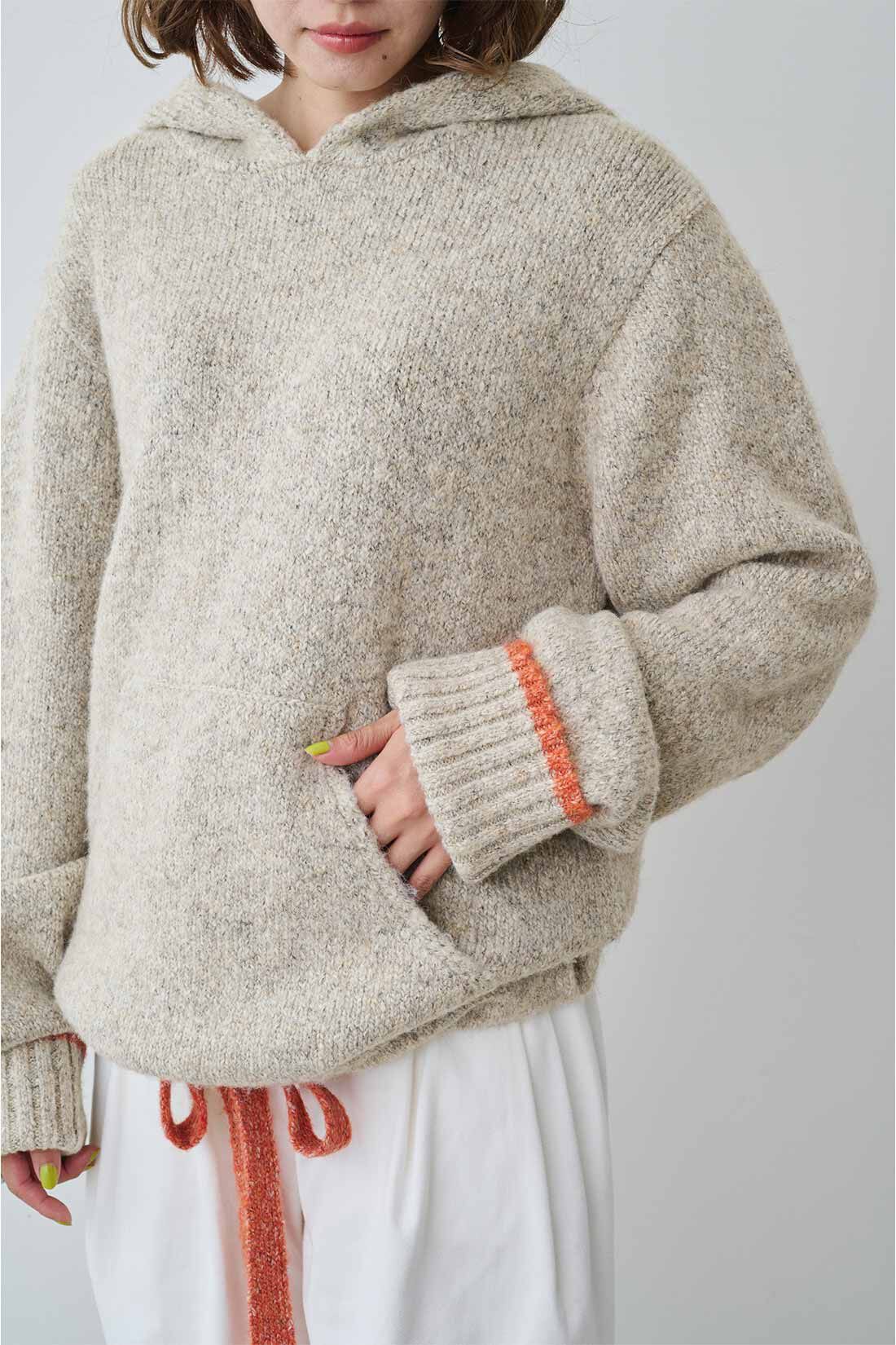 MEDE19F|MEDE19F　ミックスニットフーディー〈杢グレー〉