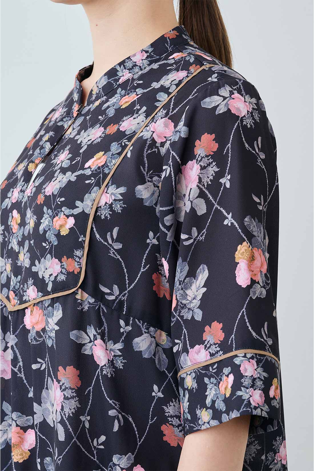 MEDE19F|MEDE19F　ミュルーズモダン〈「ミュルーズ染織美術館」アーカイブコレクション〉ヴィンテージパターンプリントワンピース〈ブラック〉