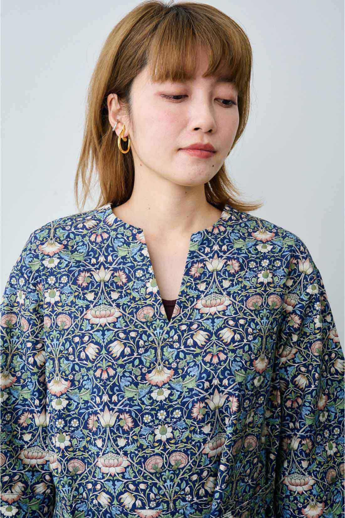 MEDE19F|【MEDE19F】〈MORRIS Gallery〉リネンコットンプリントロングワンピース〈LODDEN柄〉