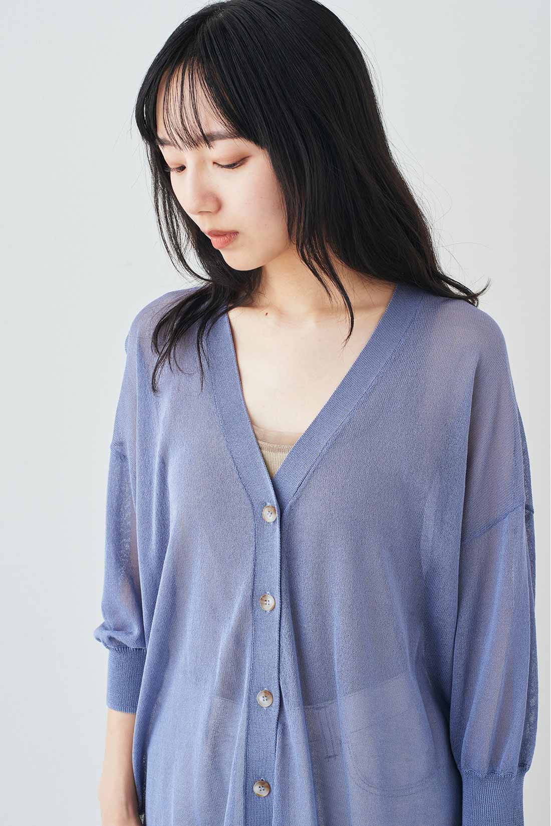 MEDE19F|MEDE19F　接触冷感素材のシアーニットカーディガン