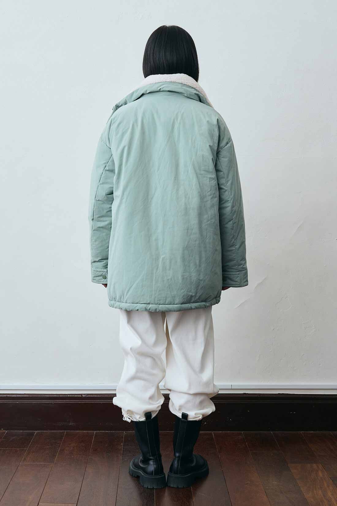 MEDE19F|MEDE19F ライトグリーンのパフィージャケット|モデル身長：158cm　着用サイズ：M