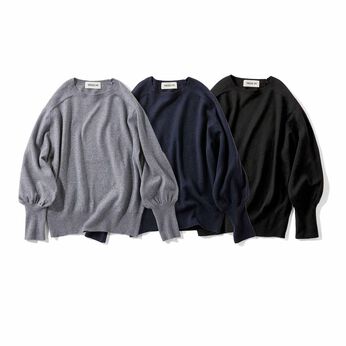 MEDE19F | ウール混素材のバルーンスリーブクルーネックニット