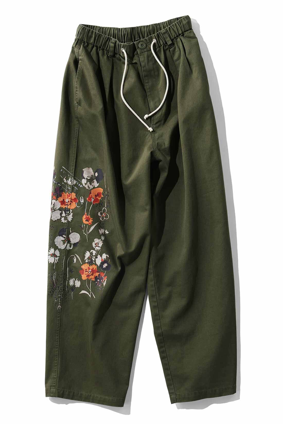 MEDE19F|MEDE19F　ミュルーズモダン〈「ミュルーズ染織美術館」アーカイブコレクション〉フラワーモチーフプリントパンツ〈カーキ〉