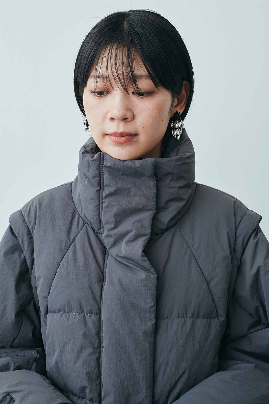 MEDE19F|MEDE19F　裏地にもこだわった 2-wayパフィーブルゾン〈チャコール〉