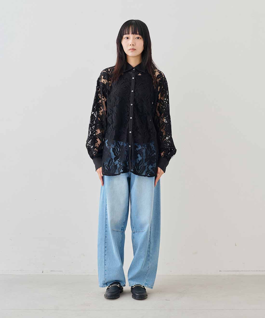 MEDE19F|レスウォーター カーブデニムパンツ〈フェードブルー〉のコーディネート