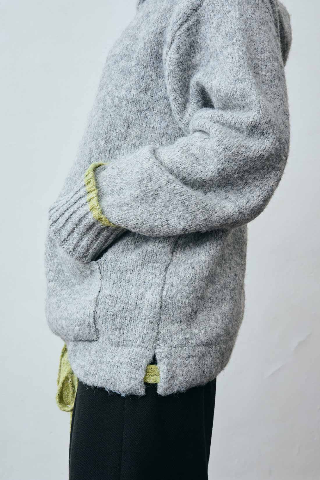 MEDE19F|MEDE19F　ミックスニットフーディー〈杢グレー〉