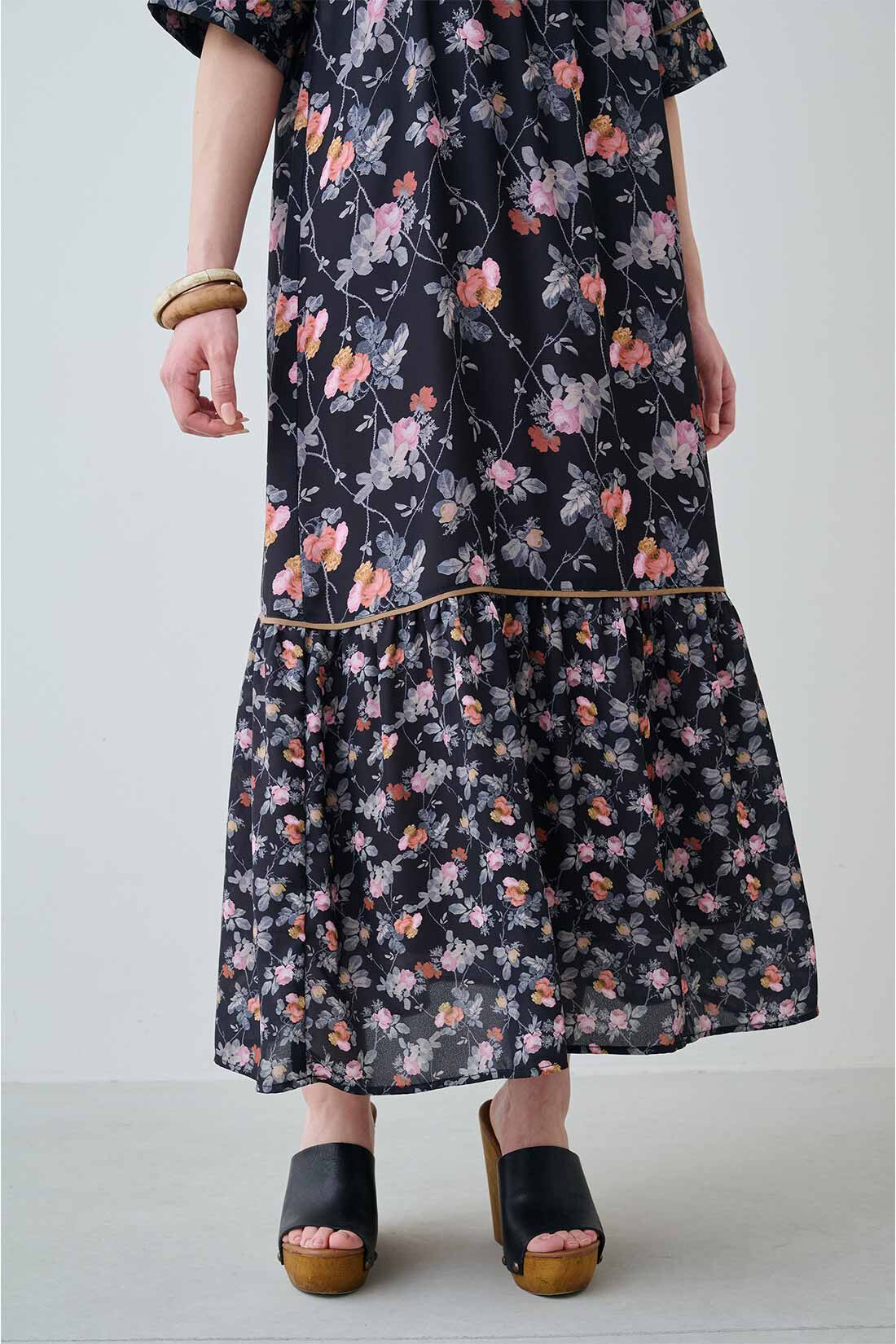 MEDE19F|MEDE19F　ミュルーズモダン〈「ミュルーズ染織美術館」アーカイブコレクション〉ヴィンテージパターンプリントワンピース〈ブラック〉