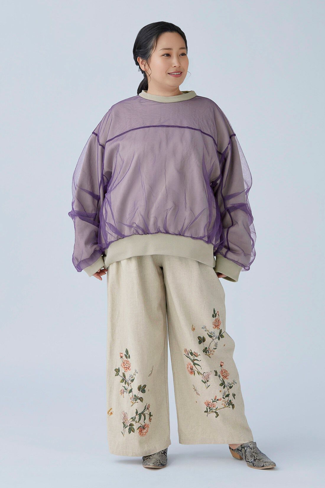 MEDE19F|MEDE19F　ミュルーズモダン〈「ミュルーズ染織美術館」アーカイブコレクション〉モチーフプリントパンツ〈リネンベージュ〉